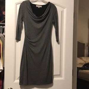 Gray dress with black dots